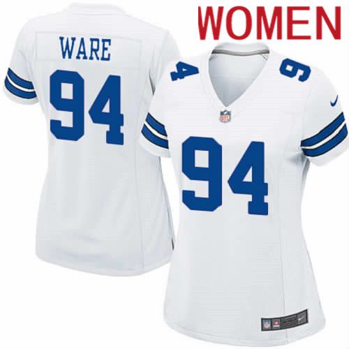 Women Dallas Cowboys #94 DeMarcus Ware Nike White Team Game NFL Jersey